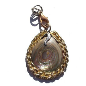 Mother Of Pearl Gemstone (Agate Stone Geode Crystal) Necklace Pendant Jewelry